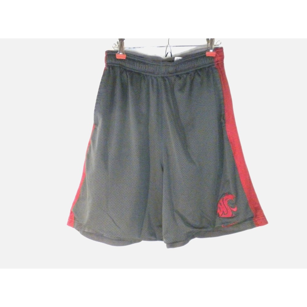 Nike Shorts S Gray Crimson WSU Cougars Basketball Shiny Dazzle Dri-Fit Mesh